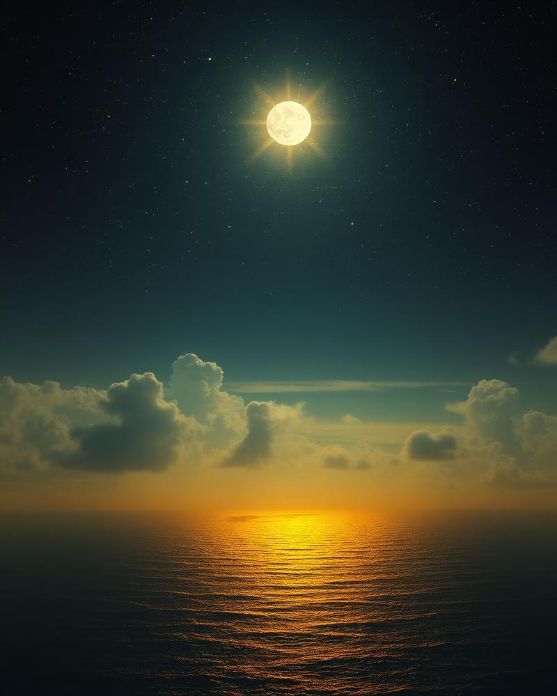 Skylight above the horizon of moonlight of our studio